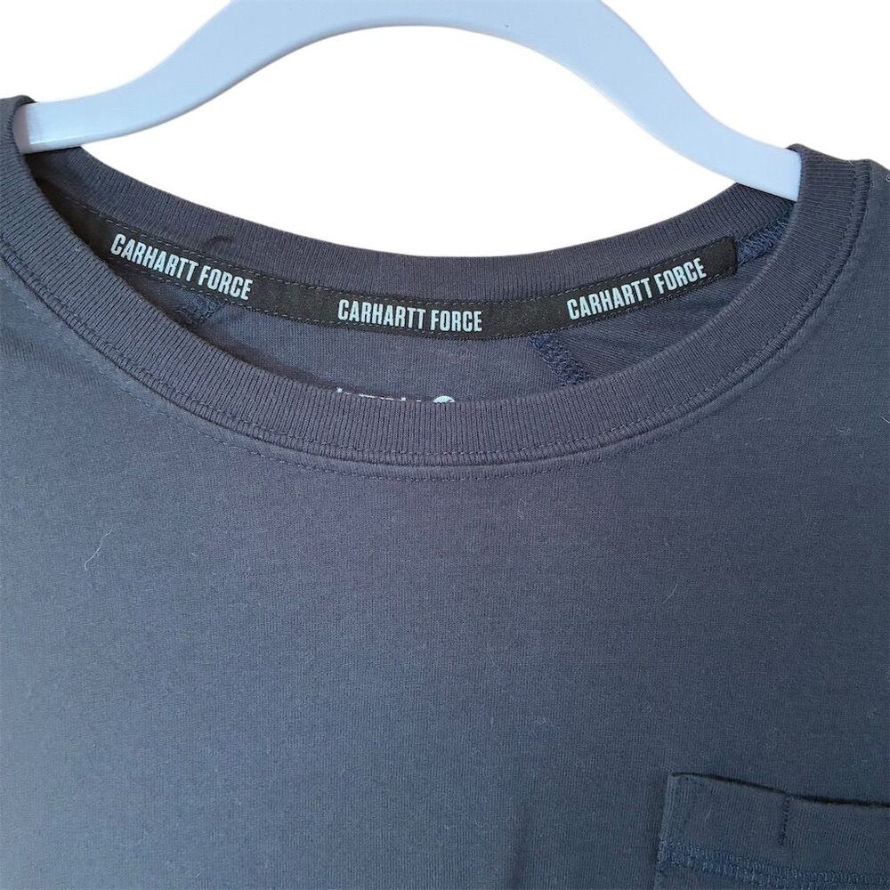 Carhartt Men's Blue Long-Sleeve Relaxed Fit Pocket T-Shirt Size M - Picture 2 of 8